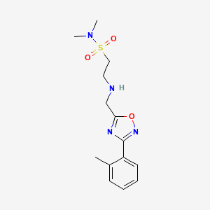 molecular formula C14H20N4O3S B4226658 N,N-dimethyl-2-({[3-(2-methylphenyl)-1,2,4-oxadiazol-5-yl]methyl}amino)ethanesulfonamide 