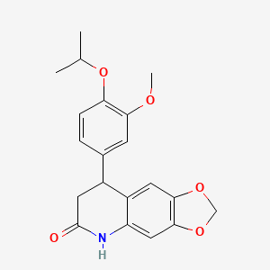 molecular formula C20H21NO5 B4226693 8-(4-isopropoxy-3-methoxyphenyl)-7,8-dihydro[1,3]dioxolo[4,5-g]quinolin-6(5H)-one 
