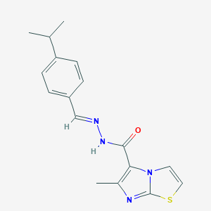 molecular formula C17H18N4OS B422670 N'-(4-isopropylbenzylidene)-6-methylimidazo[2,1-b][1,3]thiazole-5-carbohydrazide 