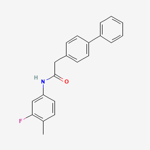 molecular formula C21H18FNO B4226703 2-(4-biphenylyl)-N-(3-fluoro-4-methylphenyl)acetamide 
