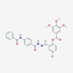 molecular formula C31H26BrN3O7 B422672 2-{2-[4-(Benzoylamino)benzoyl]carbohydrazonoyl}-4-bromophenyl 3,4,5-trimethoxybenzoate 