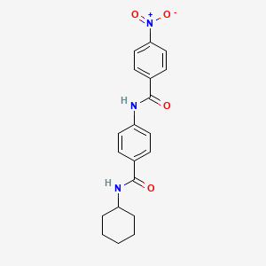 molecular formula C20H21N3O4 B4226726 N-{4-[(cyclohexylamino)carbonyl]phenyl}-4-nitrobenzamide 