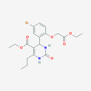 molecular formula C20H25BrN2O6 B4226733 ethyl 4-[5-bromo-2-(2-ethoxy-2-oxoethoxy)phenyl]-2-oxo-6-propyl-1,2,3,4-tetrahydro-5-pyrimidinecarboxylate 