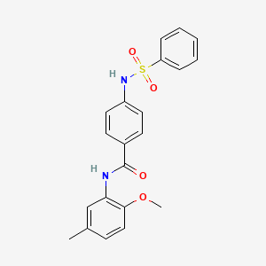 molecular formula C21H20N2O4S B4226736 N-(2-methoxy-5-methylphenyl)-4-[(phenylsulfonyl)amino]benzamide 