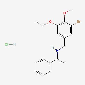 molecular formula C18H23BrClNO2 B4226743 N-(3-bromo-5-ethoxy-4-methoxybenzyl)-1-phenylethanamine hydrochloride 