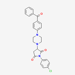 3-[4-(4-benzoylphenyl)-1-piperazinyl]-1-(4-chlorophenyl)-2,5-pyrrolidinedione