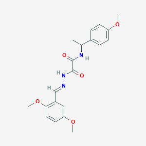 molecular formula C20H23N3O5 B422676 2-[2-(2,5-dimethoxybenzylidene)hydrazino]-N-[1-(4-methoxyphenyl)ethyl]-2-oxoacetamide 