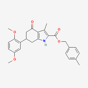 molecular formula C26H27NO5 B4226768 4-methylbenzyl 6-(2,5-dimethoxyphenyl)-3-methyl-4-oxo-4,5,6,7-tetrahydro-1H-indole-2-carboxylate 