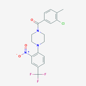 1-(3-chloro-4-methylbenzoyl)-4-[2-nitro-4-(trifluoromethyl)phenyl]piperazine