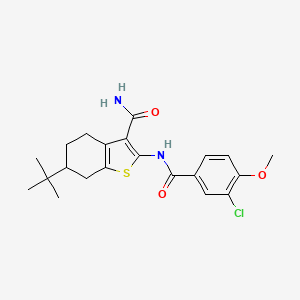 molecular formula C21H25ClN2O3S B4226778 6-tert-butyl-2-[(3-chloro-4-methoxybenzoyl)amino]-4,5,6,7-tetrahydro-1-benzothiophene-3-carboxamide 