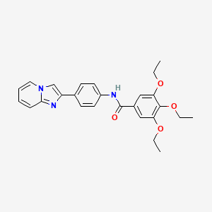 3,4,5-triethoxy-N-(4-imidazo[1,2-a]pyridin-2-ylphenyl)benzamide