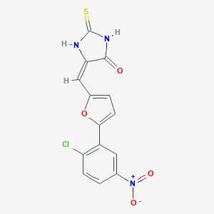 molecular formula C14H8ClN3O4S B422680 5-[(5-{2-Chloro-5-nitrophenyl}-2-furyl)methylene]-2-thioxo-4-imidazolidinone 