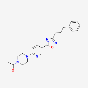 molecular formula C22H25N5O2 B4226809 1-acetyl-4-{5-[3-(3-phenylpropyl)-1,2,4-oxadiazol-5-yl]-2-pyridinyl}piperazine 