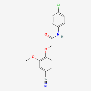 molecular formula C16H13ClN2O3 B4226821 N-(4-chlorophenyl)-2-(4-cyano-2-methoxyphenoxy)acetamide 