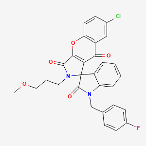 molecular formula C29H22ClFN2O5 B4226830 7-chloro-1'-(4-fluorobenzyl)-2-(3-methoxypropyl)-2H-spiro[chromeno[2,3-c]pyrrole-1,3'-indole]-2',3,9(1'H)-trione 