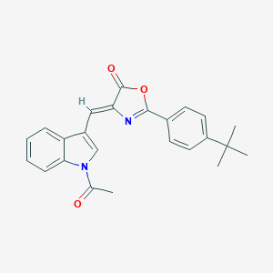 molecular formula C24H22N2O3 B422685 4-[(1-acetyl-1H-indol-3-yl)methylene]-2-(4-tert-butylphenyl)-1,3-oxazol-5(4H)-one 