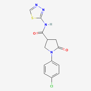 molecular formula C13H11ClN4O2S B4226855 1-(4-chlorophenyl)-5-oxo-N-1,3,4-thiadiazol-2-yl-3-pyrrolidinecarboxamide 
