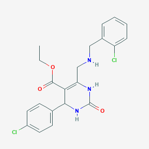 molecular formula C21H21Cl2N3O3 B4226869 ethyl 6-{[(2-chlorobenzyl)amino]methyl}-4-(4-chlorophenyl)-2-oxo-1,2,3,4-tetrahydro-5-pyrimidinecarboxylate 