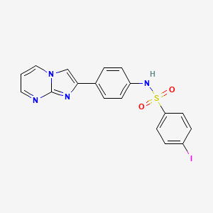 molecular formula C18H13IN4O2S B4226880 N-(4-imidazo[1,2-a]pyrimidin-2-ylphenyl)-4-iodobenzenesulfonamide 