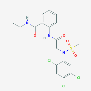 molecular formula C19H20Cl3N3O4S B4226883 N-isopropyl-2-{[N-(methylsulfonyl)-N-(2,4,5-trichlorophenyl)glycyl]amino}benzamide 