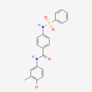 molecular formula C20H17BrN2O3S B4226888 N-(4-bromo-3-methylphenyl)-4-[(phenylsulfonyl)amino]benzamide 