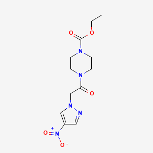 molecular formula C12H17N5O5 B4226895 ethyl 4-[(4-nitro-1H-pyrazol-1-yl)acetyl]-1-piperazinecarboxylate CAS No. 898055-83-9
