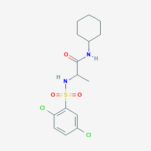 molecular formula C15H20Cl2N2O3S B4226897 N~1~-cyclohexyl-N~2~-[(2,5-dichlorophenyl)sulfonyl]alaninamide 