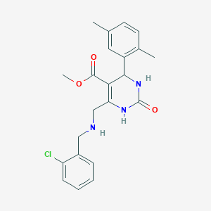 molecular formula C22H24ClN3O3 B4226908 methyl 6-{[(2-chlorobenzyl)amino]methyl}-4-(2,5-dimethylphenyl)-2-oxo-1,2,3,4-tetrahydro-5-pyrimidinecarboxylate 