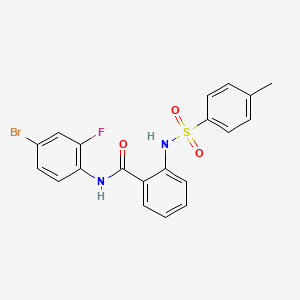 molecular formula C20H16BrFN2O3S B4226912 N-(4-bromo-2-fluorophenyl)-2-{[(4-methylphenyl)sulfonyl]amino}benzamide 