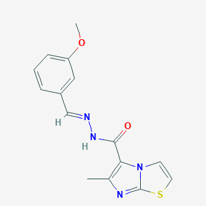 molecular formula C15H14N4O2S B422692 N'-(3-methoxybenzylidene)-6-methylimidazo[2,1-b][1,3]thiazole-5-carbohydrazide 