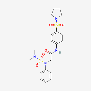 molecular formula C20H26N4O5S2 B4226920 N~2~-[(dimethylamino)sulfonyl]-N~2~-phenyl-N~1~-[4-(1-pyrrolidinylsulfonyl)phenyl]glycinamide 