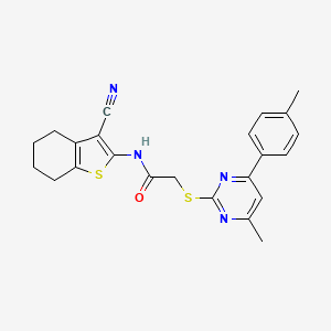 molecular formula C23H22N4OS2 B4226927 N-(3-cyano-4,5,6,7-tetrahydro-1-benzothien-2-yl)-2-{[4-methyl-6-(4-methylphenyl)-2-pyrimidinyl]thio}acetamide 