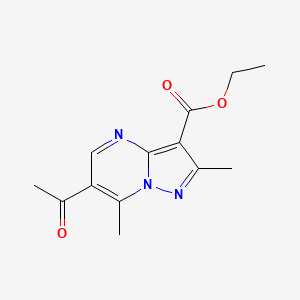 molecular formula C13H15N3O3 B4226929 ethyl 6-acetyl-2,7-dimethylpyrazolo[1,5-a]pyrimidine-3-carboxylate 
