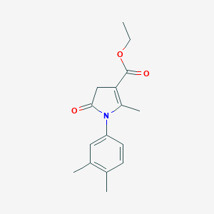 molecular formula C16H19NO3 B422694 ethyl 1-(3,4-dimethylphenyl)-2-methyl-5-oxo-4,5-dihydro-1H-pyrrole-3-carboxylate 