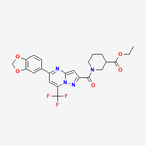 ethyl 1-{[5-(1,3-benzodioxol-5-yl)-7-(trifluoromethyl)pyrazolo[1,5-a]pyrimidin-2-yl]carbonyl}-3-piperidinecarboxylate