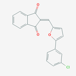 molecular formula C20H11ClO3 B422696 2-[5-(3-Chloro-phenyl)-furan-2-ylmethylene]-indan-1,3-dione 