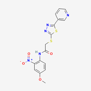 N-(4-methoxy-2-nitrophenyl)-2-{[5-(3-pyridinyl)-1,3,4-thiadiazol-2-yl]thio}acetamide