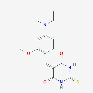 molecular formula C16H19N3O3S B422697 5-[4-(diethylamino)-2-methoxybenzylidene]-2-thioxodihydropyrimidine-4,6(1H,5H)-dione 