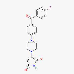 molecular formula C21H20FN3O3 B4226977 3-{4-[4-(4-fluorobenzoyl)phenyl]-1-piperazinyl}-2,5-pyrrolidinedione 