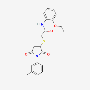 molecular formula C22H24N2O4S B4227004 2-{[1-(3,4-dimethylphenyl)-2,5-dioxo-3-pyrrolidinyl]thio}-N-(2-ethoxyphenyl)acetamide 