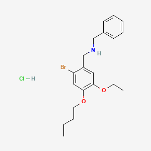 molecular formula C20H27BrClNO2 B4227017 N-benzyl-1-(2-bromo-4-butoxy-5-ethoxyphenyl)methanamine hydrochloride 