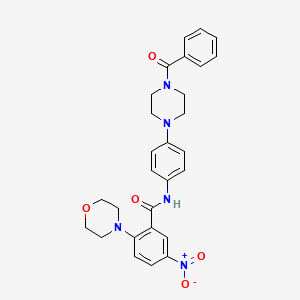 molecular formula C28H29N5O5 B4227029 N-[4-(4-benzoyl-1-piperazinyl)phenyl]-2-(4-morpholinyl)-5-nitrobenzamide 