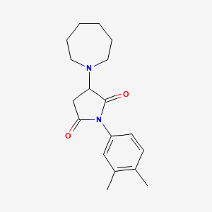 molecular formula C18H24N2O2 B4227032 3-(1-azepanyl)-1-(3,4-dimethylphenyl)-2,5-pyrrolidinedione 