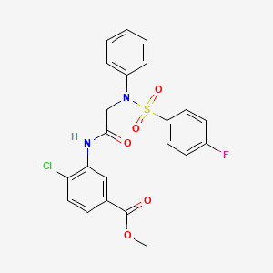 molecular formula C22H18ClFN2O5S B4227033 methyl 4-chloro-3-({N-[(4-fluorophenyl)sulfonyl]-N-phenylglycyl}amino)benzoate 