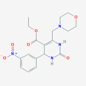 molecular formula C18H22N4O6 B4227037 ethyl 6-(4-morpholinylmethyl)-4-(3-nitrophenyl)-2-oxo-1,2,3,4-tetrahydro-5-pyrimidinecarboxylate 