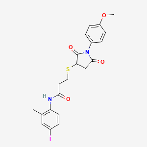 molecular formula C21H21IN2O4S B4227039 N-(4-iodo-2-methylphenyl)-3-{[1-(4-methoxyphenyl)-2,5-dioxo-3-pyrrolidinyl]thio}propanamide 