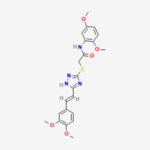 molecular formula C22H24N4O5S B4227048 N-(2,5-dimethoxyphenyl)-2-({5-[2-(3,4-dimethoxyphenyl)vinyl]-4H-1,2,4-triazol-3-yl}thio)acetamide 