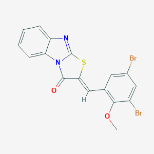molecular formula C17H10Br2N2O2S B422705 2-(3,5-dibromo-2-methoxybenzylidene)[1,3]thiazolo[3,2-a]benzimidazol-3(2H)-one 