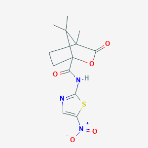 4,7,7-trimethyl-N-(5-nitro-1,3-thiazol-2-yl)-3-oxo-2-oxabicyclo[2.2.1]heptane-1-carboxamide