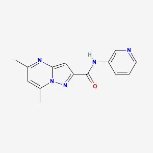 molecular formula C14H13N5O B4227061 5,7-dimethyl-N-3-pyridinylpyrazolo[1,5-a]pyrimidine-2-carboxamide 